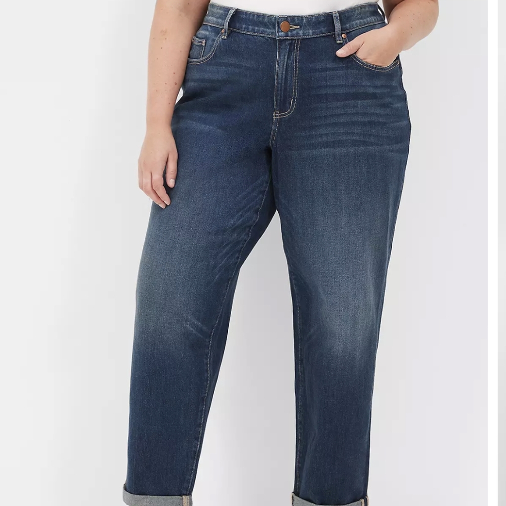 NWT lane Bryant flex magic waistband mid rise boyfriend jeans